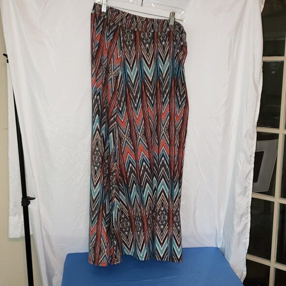 Ladies CATO Aztec Design Maxi Skirt w/Elastic Waistband - XL - Picture 1 of 4